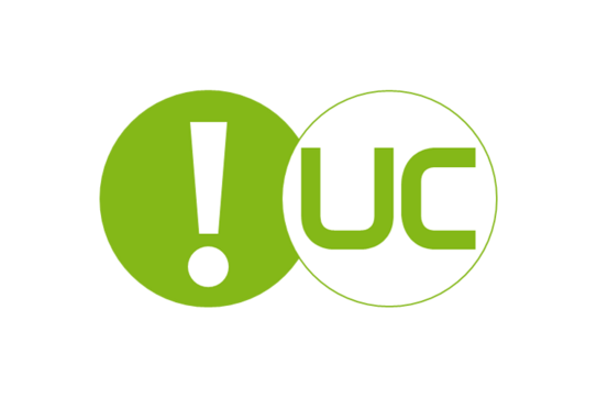 Importantflash UC Ausrufezeichen und UC in zwei Kreisen
