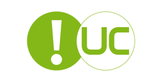 Ausrufezeichen und UC in zwei Kreisen
